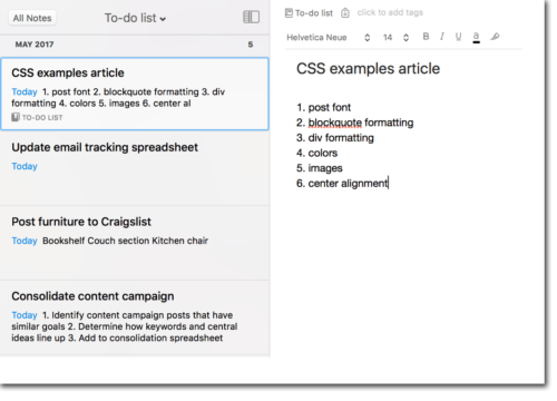 recurring tasks in evernote